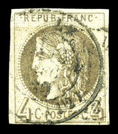 O N°41A, 4c Gris Report 1, TB. R. (signé Calves/certificat)  Qualité: O  Cote: 3200 Euros - 1870 Bordeaux Printing