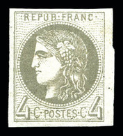 ** N°41B, 4c Gris Foncé Report 2, Belles Marges, Fraîcheur Postale. SUP (certificat)  Qualité: ** - 1870 Ausgabe Bordeaux