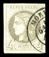 O N°41Bd, 4c Gris-foncé, Jolie Pièce, TTB (certificat)  Qualité: O  Cote: 600 Euros - 1870 Ausgabe Bordeaux