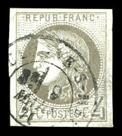 O N°41Bd, 4c Gris-foncé, Jolie Nuance, TTB (certificat)  Qualité: O  Cote: 600 Euros - 1870 Ausgabe Bordeaux
