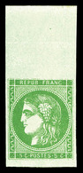 ** N°42B, 5c Vert-jaune, Bord De Feuille, Fraîcheur Postale. SUP (signé Scheller/certificat)  Qualité: ** - 1870 Ausgabe Bordeaux