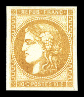 ** N°43A, 10c Bistre Report 1, Fraîcheur Postale, SUPERBE (signé Calves/certificat)  Qualité: ** - 1870 Ausgabe Bordeaux