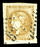 O N°43A, 10c Bistre Report 1, Grandes Marges. SUP (signé Scheller/certificat)  Qualité: O - 1870 Ausgabe Bordeaux
