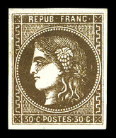 * N°47, 30c Brun-foncé. TB (signé Calves/certificat)  Qualité: *  Cote: 700 Euros - 1870 Bordeaux Printing