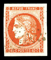 O N°48g, 40c Vermillon, Très Jolie Nuance. TTB. R.R. (signé Calves/certificat)  Qualité: O  Cote: 2000 Euros - 1870 Bordeaux Printing