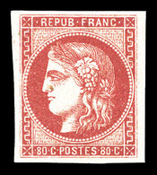 ** N°49, 80c Rose, Très Frais. SUP (certificat)  Qualité: ** - 1870 Bordeaux Printing