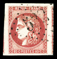 O N°49, 80c Rose, Quatre Grandes Marges Avec Voisins, Pièce Choisie. SUP (signé Calves/certificat)  Qualité: O - 1870 Ausgabe Bordeaux