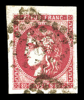 O N°49, 80c Rose, Grandes Marges. TTB (signé Scheller)  Qualité: O  Cote: 320 Euros - 1870 Emission De Bordeaux