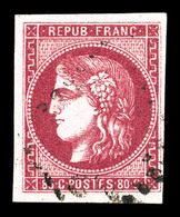 O N°49, 80c Rose Foncé, Frais. TTB  Qualité: O  Cote: 320 Euros - 1870 Ausgabe Bordeaux