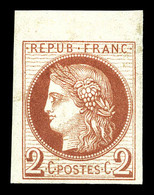** N°51c, 2c Non Dentelé, Bdf, Fraîcheur Postale. SUP (certificat)  Qualité: ** - 1871-1875 Ceres
