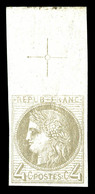 ** N°52b, 4c Gris Non Dentelé, Haut De Feuille Avec Croix De Repère, Fraîcheur Postale. SUP (signé Calves/certificat)  Q - 1871-1875 Cérès