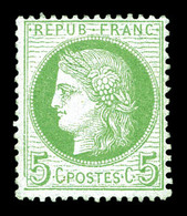 ** N°53, 5c Vert-jaune Sur Azuré, TB  Qualité: ** - 1871-1875 Ceres