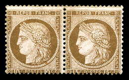 * N°55c, ERREUR DE FACIALE: 15c Brun Sur Rose Tenant à Normal, Gno. TB. R. (signé Calves/Brun/certificat)  Qualité: *  C - 1871-1875 Ceres