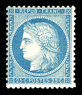 ** N°60, 25c Bleu Type I, Fraîcheur Postale. SUP (signé Calves/certificat)  Qualité: ** - 1871-1875 Ceres