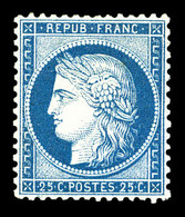 ** N°60C, 25c Bleu Type III, Fraîcheur Postale. Très Bon Centrage. SUP (certificat)  Qualité: ** - 1871-1875 Ceres