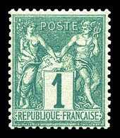 ** N°61, 1c Vert, Bon Centrage, Fraîcheur Postale. SUP  Qualité: ** - 1876-1878 Sage (Typ I)