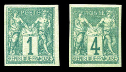 * N° 61a Et 63a, Les 2 Valeurs Non Dentelées. TB  Qualité: *  Cote: 395 Euros - 1876-1878 Sage (Tipo I)