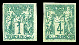 * N° 61a Et 63a, Les 2 Valeurs Non Dentelées. TB  Qualité: *  Cote: 395 Euros - 1876-1878 Sage (Type I)