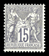 * N°66, 15 Gris Type I, Frais. TB (certificat)  Qualité: *  Cote: 1400 Euros - 1876-1878 Sage (Type I)