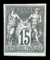 * N°66a, 15c Gris Type I Non Dentelé. TTB (signé Brun/certificat)  Qualité: *  Cote: 900 Euros - 1876-1878 Sage (Typ I)