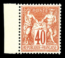 ** N°70, 40c Rouge-orange Type I Bdf, Fraîcheur Postale, Très Bon Centrage. SUP (signé Brun/Calves/certificat)  Qualité: - 1876-1878 Sage (Type I)