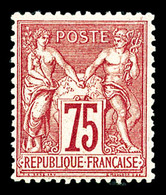 ** N°71, 75c Carmin Type I, Fraîcheur Postale, SUPERBE (signé/certificat)  Qualité: ** - 1876-1878 Sage (Type I)