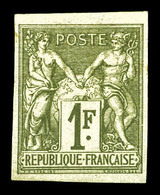 * N°72a, 1f Bronze Type I Non Dentelé. TTB (certificat)  Qualité: *  Cote: 600 Euros - 1876-1878 Sage (Type I)