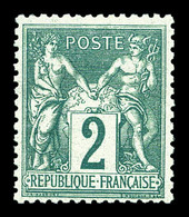 ** N°74, 2c Vert Type II, Bon Centrage, Frais. TTB  Qualité: ** - 1876-1878 Sage (Type I)