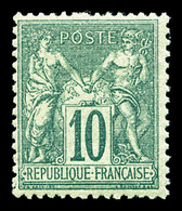 ** N°76, 10c Vert Type II, Fraîcheur Postale, SUPERBE (certificat)  Qualité: ** - 1876-1878 Sage (Typ I)