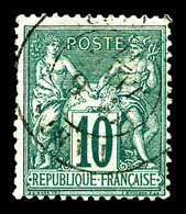 O N°76, 10c Vert Type II, TTB  Qualité: O  Cote: 325 Euros - 1876-1878 Sage (Tipo I)