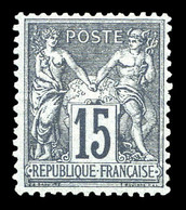 ** N°77, 15c Gris Type II, Bon Centrage, Fraîcheur Postale. SUP (signé Calves/certificats)  Qualité: ** - 1876-1878 Sage (Type I)