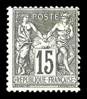 * N°77, 15c Gris Type II, Très Frais. TTB (scheller/certificat)  Qualité: *  Cote: 1200 Euros - 1876-1878 Sage (Tipo I)