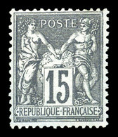 ** N°77a, 15c Gris Foncé Type II, Gomme Légèrement Craquelée, Bon Centrage, Frais. SUP (signé Calves/certificat)  Qualit - 1876-1878 Sage (Tipo I)