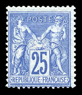 * N°78, 25c Outremer Type II. Frais. TB (certificat)  Qualité: *  Cote: 650 Euros - 1876-1878 Sage (Tipo I)