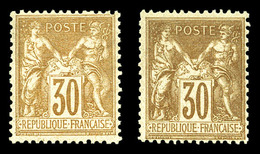 ** N°80/a, 30c Sage: Brun-jaune Et Brun, Les 2 Valeurs Fraîcheur Postale. SUP  Qualité: ** - 1876-1878 Sage (Tipo I)