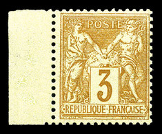 ** N°86c, 3c Bistre-foncé, Bdf, Fraîcheur Postale. SUP (signé/certificat)  Qualité: ** - 1876-1878 Sage (Tipo I)