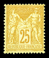 * N°92, 25c Bistre Sur Jaune. TB  Qualité: *  Cote: 600 Euros - 1876-1878 Sage (Tipo I)