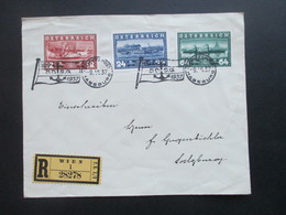 Österreich 1937 100. Jahrestag Der DDSG Nr. 639 - 641 FDC SST Schiffspost Habsburg Als Einschreiben Wien I Nach Salzburg - Lettres & Documents