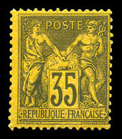* N°93, 35c Violet-noir Sur Jaune, Quasi **. SUP (certificat)  Qualité: *  Cote: 800 Euros - 1876-1878 Sage (Typ I)