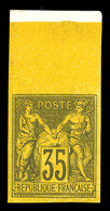 ** N°93b, 35c Violet-noir Sur Jaune Non Dentelé, Bdf. SUP (certificat)  Qualité: ** - 1876-1878 Sage (Tipo I)