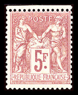 * N°95a, 5F Lilas-rose Sur Lilas Pâle, Quasi**, TB (signé Margues/certificat)  Qualité: *  Cote: 950 Euros - 1876-1878 Sage (Tipo I)