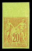 ** N°96b, 20c Brique Sur Vert Non Dentelé, Bdf. TTB  Qualité: ** - 1876-1878 Sage (Tipo I)