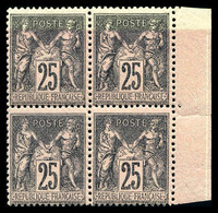 ** N°97c, 25c Noir Sur Rose, Variété Teinte De Fond Partielle Sur Les 2 Timbres Du Haut Tenant à Normaux En Bd4 (1ex*) B - 1876-1878 Sage (Tipo I)