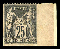 * N°97e, 25c Sage, Dentelé Sur 1 Coté. TB  Qualité: *  Cote: 325 Euros - 1876-1878 Sage (Typ I)