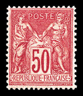 ** N°98, 50c Rose Type II, Fraîcheur Postale. Très Bon Centrage. SUP (certificat)  Qualité: ** - 1876-1878 Sage (Typ I)