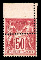 * N°98, 50c Rose Type II Bdf: Piquage Très Décalé. SUP. R. (certificat)  Qualité: * - 1876-1878 Sage (Typ I)