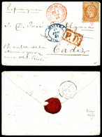 O N°16, 40c Empire Oblitération étoile Rouge Avec Càd Du Palais De Compiègne Sur Petite Lettre Du 7 Nov 1861 à Destinati - 1849-1876: Periodo Classico