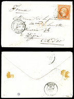 O N°16, 40c Empire Oblitéré Losange 'CECC C1' + Càd 'CORPS EXP.CHINE Bau CENTRAL' Sur Petite Lettre à Destination De Dij - 1849-1876: Klassik