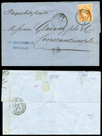 O N°23, 40c Dentelé Obl Càd Du 1 Sept 1866 Sur Lettre De Marseille Déposée Au Paquebot 'AMERIQUE' à Destination De Const - 1849-1876: Periodo Classico