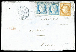 O LE DENIS PAPIN', Affranchie à 50c (2x 20c +10c Siège) Sur Lettre Au Départ De Paris Le 5 Dec 1870 Adressée à Un Prison - Guerre De 1870